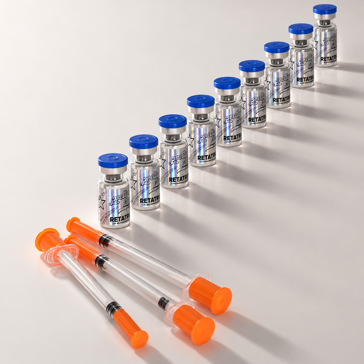 Research vials and laboratory syringes